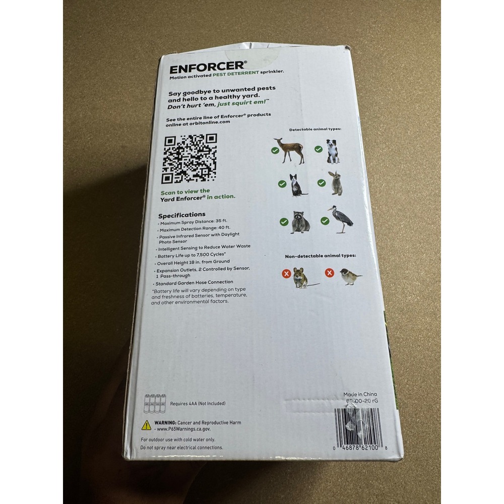 Orbit Yard Enforcer Motion Activated Pest Deterrent Sprinkler 62100 Black - Picture 5 of 6